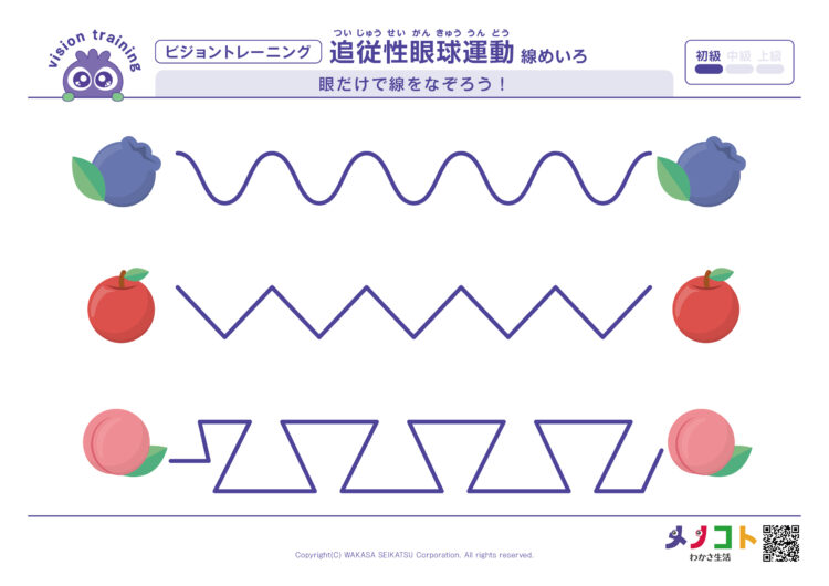 線めいろ初級ビジョントレーニング